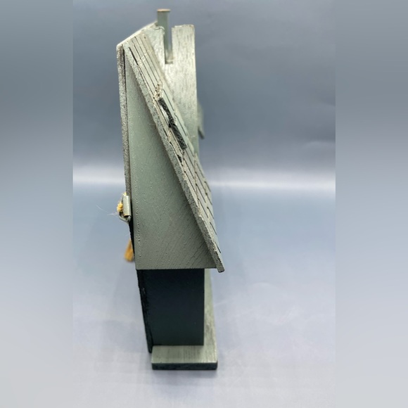 Rustic Blue Green Wooden House with Colorful Mushrooms - Picture 8 of 8